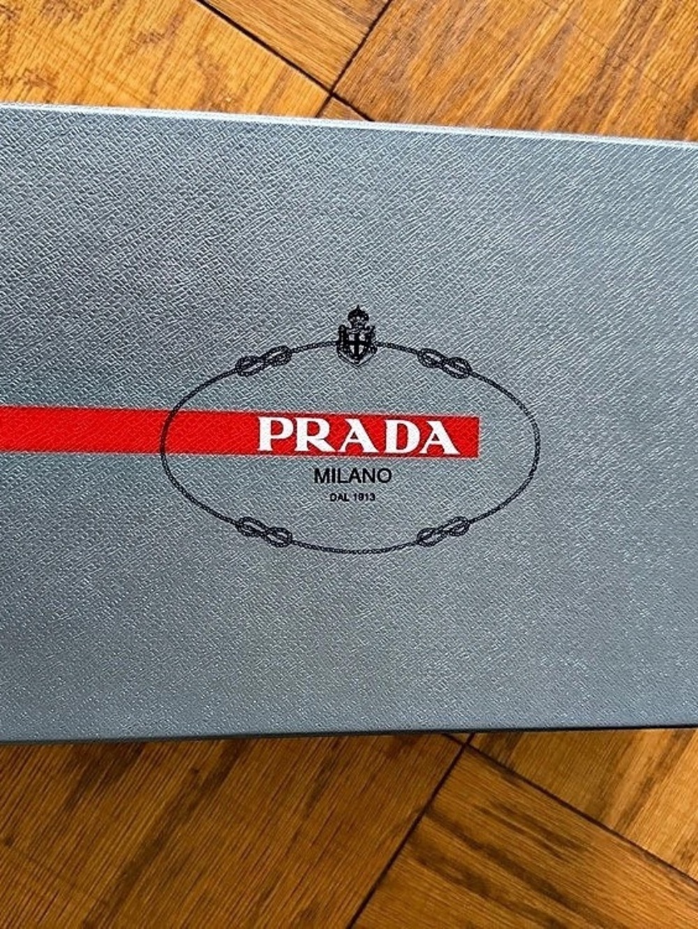 Prada Milano Empty Shoe Box Presentation Box Gray & Black Like New